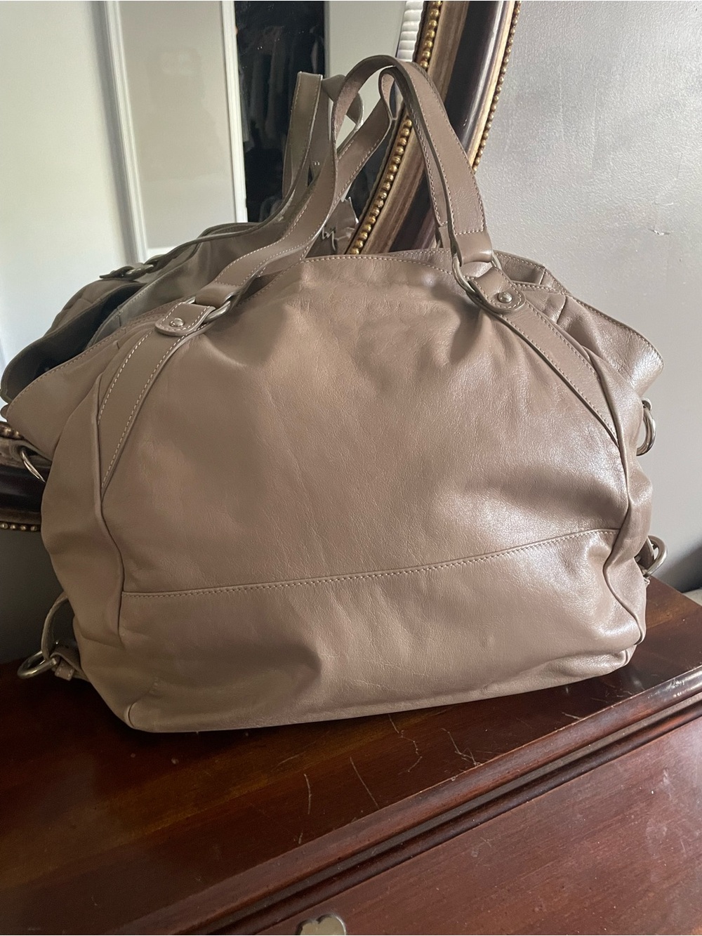 Taupe Leather Women’s Tote Bag - Versatile Everyday Carry